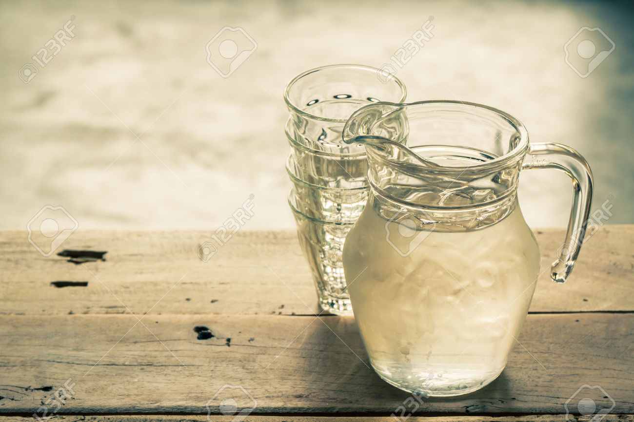 glass pitcher of water