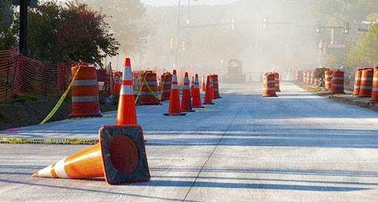 Road cones construction