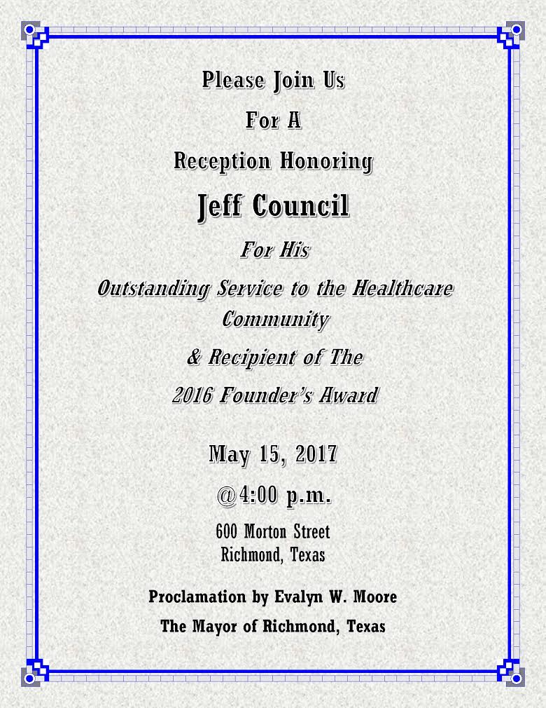 Jeff Council honor invitation