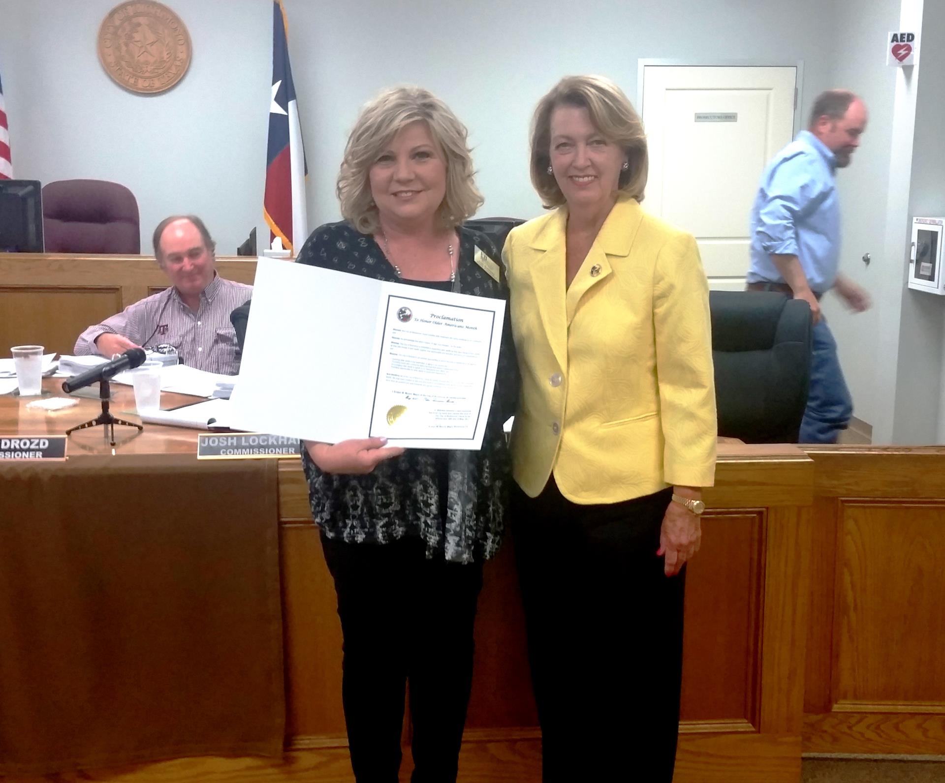 Older Americans Month Proclamation 2017- Lori Dunaway Ft Bend Seniors