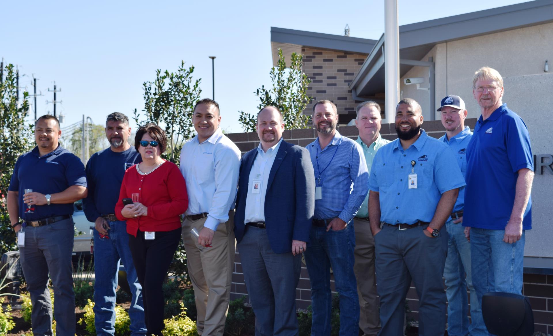 Inframark team & City team in front of Surface Water Treatment Plant