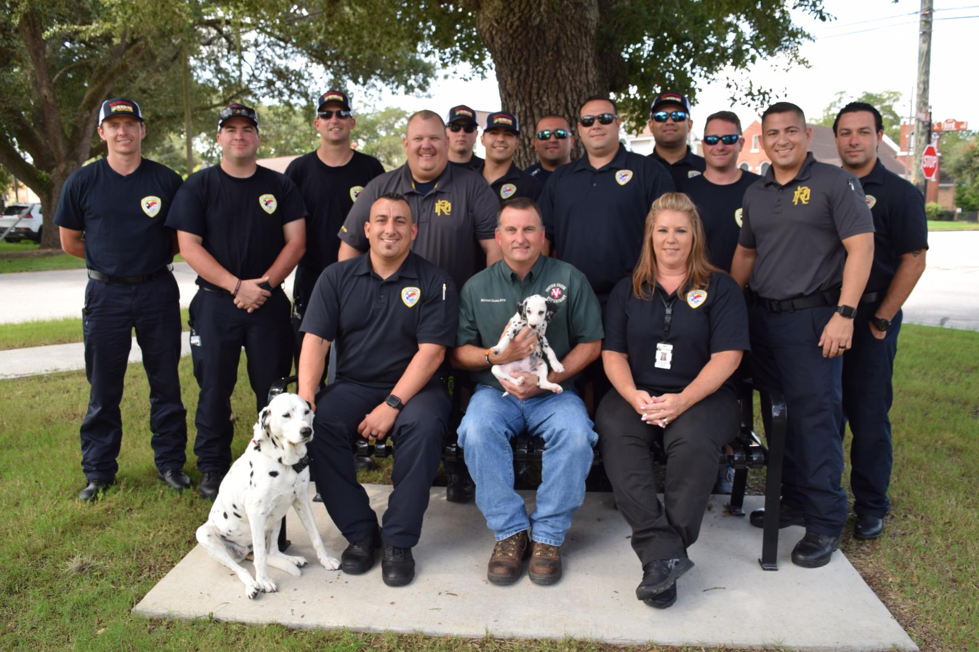 Lady IV introduction with Dr. Michael Moore who sponsored and fire dept team