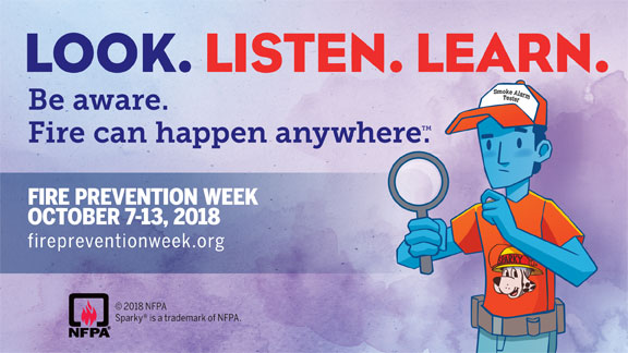 2018 Fire Prevention Week logo-Look Listen Learn