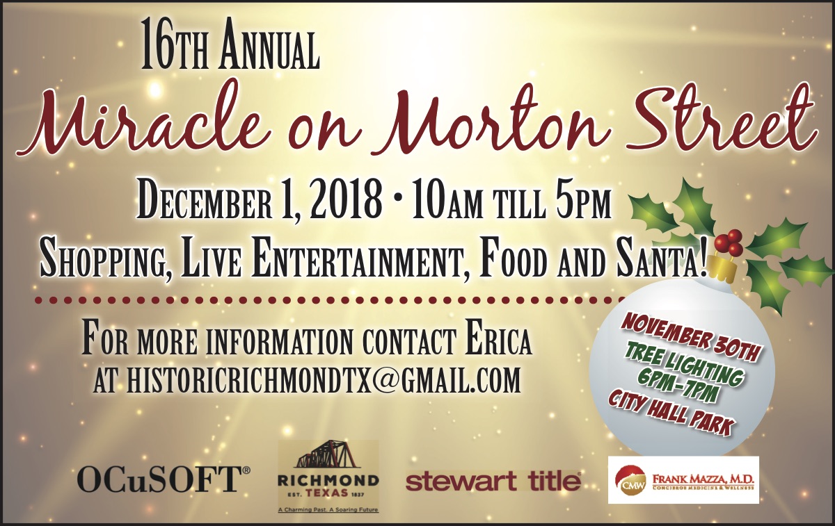 Miracle On Morton Street Dec. 1 & Tree Lighting Nov.30.2018