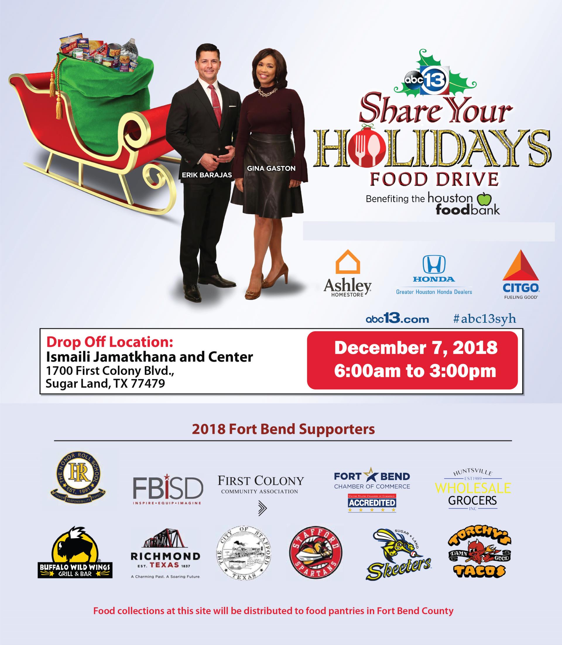 Share Your Holidays Food Drive Partners 2018