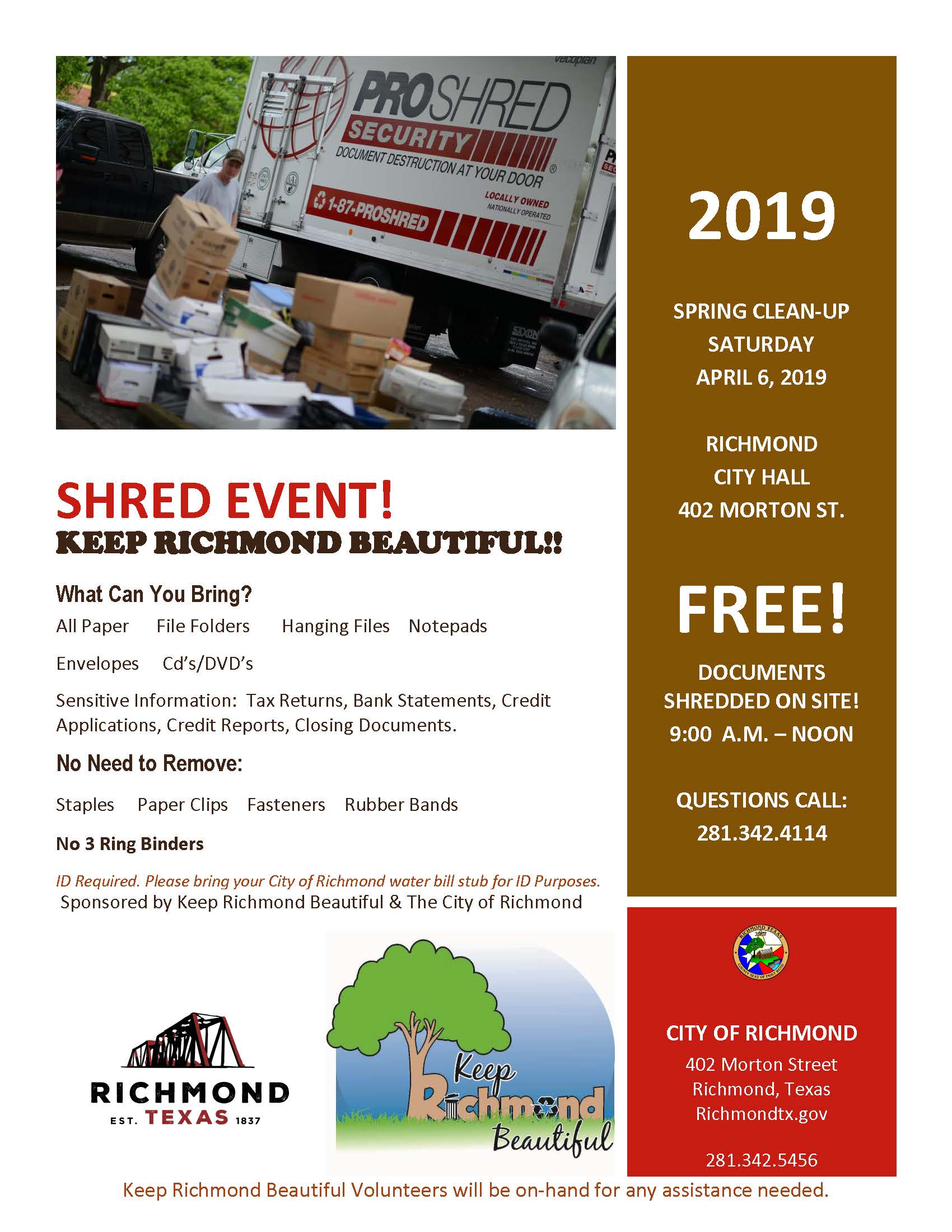 2019 KRB Flyer for Shred Event