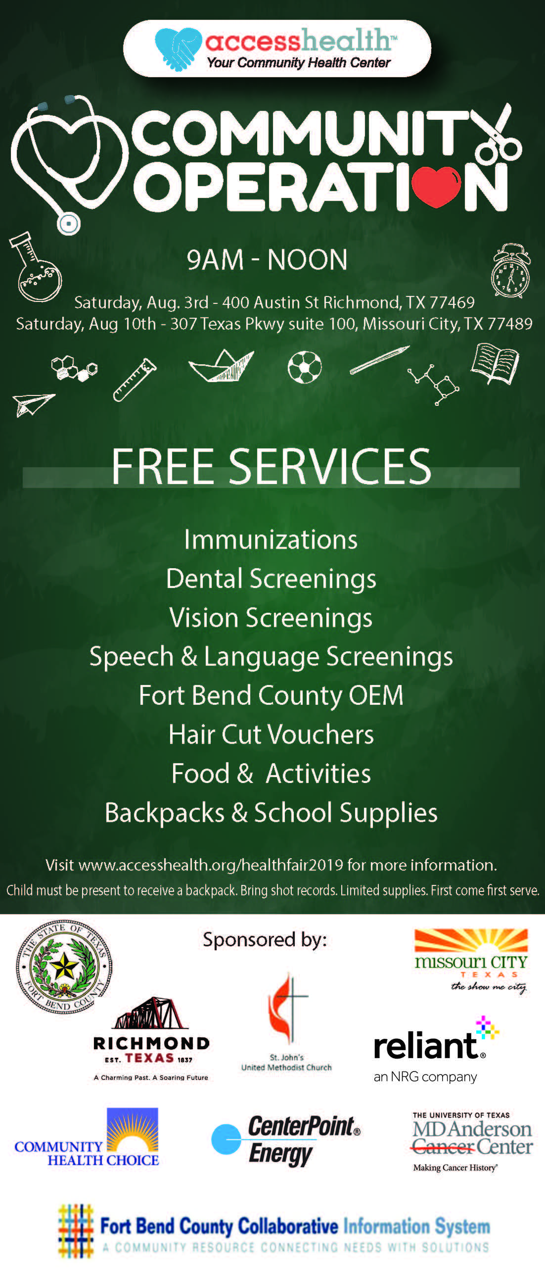 Access Health Community Health Fair Eng flyer 2019