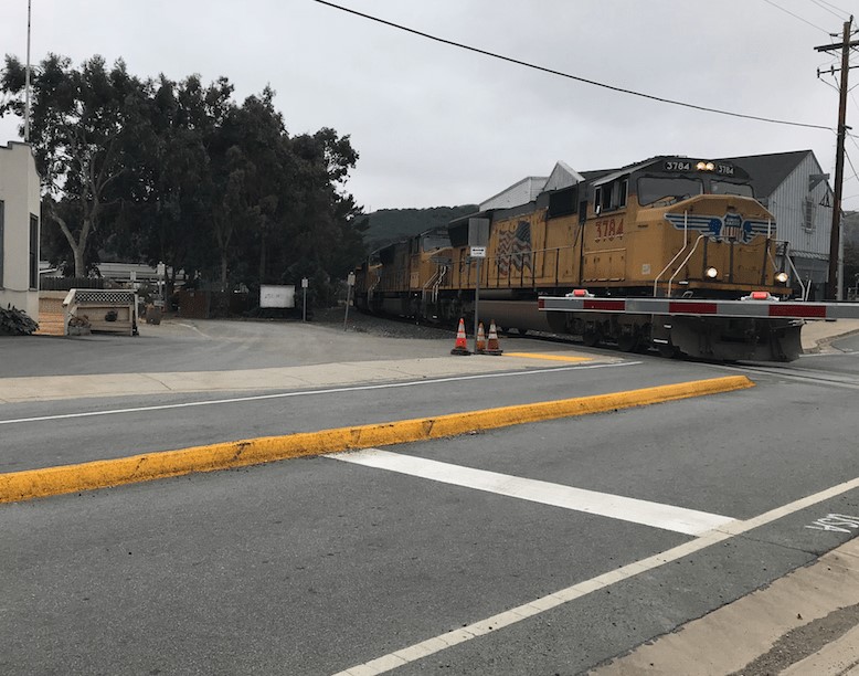 Train Crossing Quiet Zone median construction example