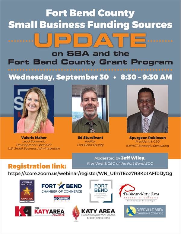 FB County Small Business Funding Webinar Sept. 30.202 flyer