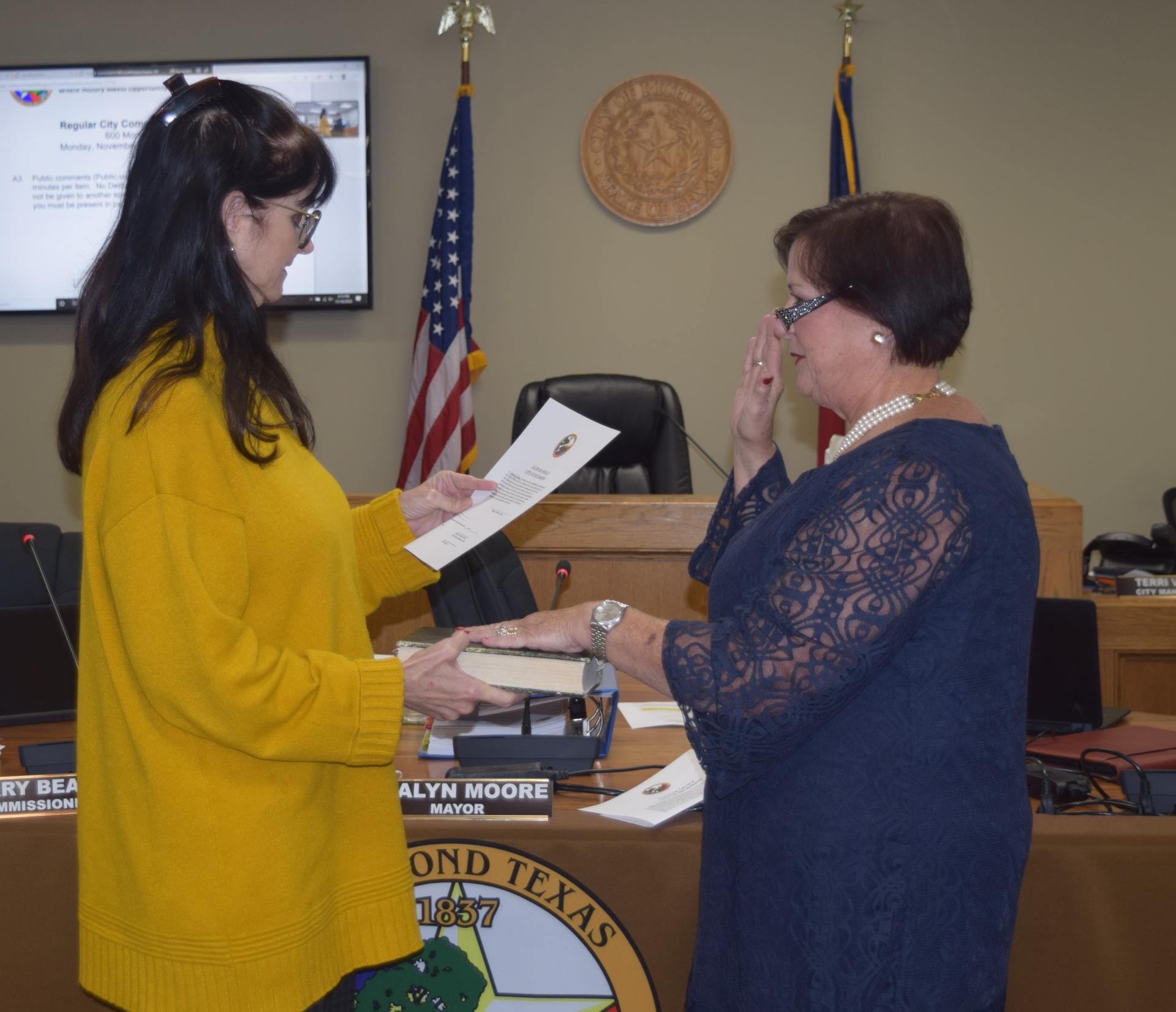 Becky Haas sworn in as Mayor of Richmond 11-17-20