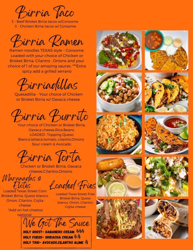 Holy Fuego Menu2