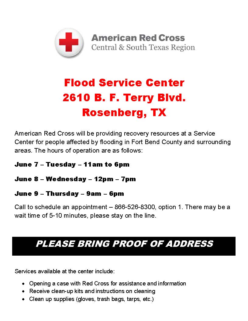 876-16 American Red Cross Rosenberg Flood Service Center