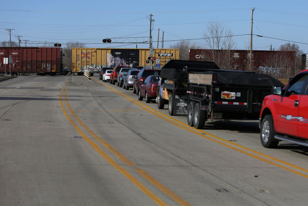 Train blocking traffic