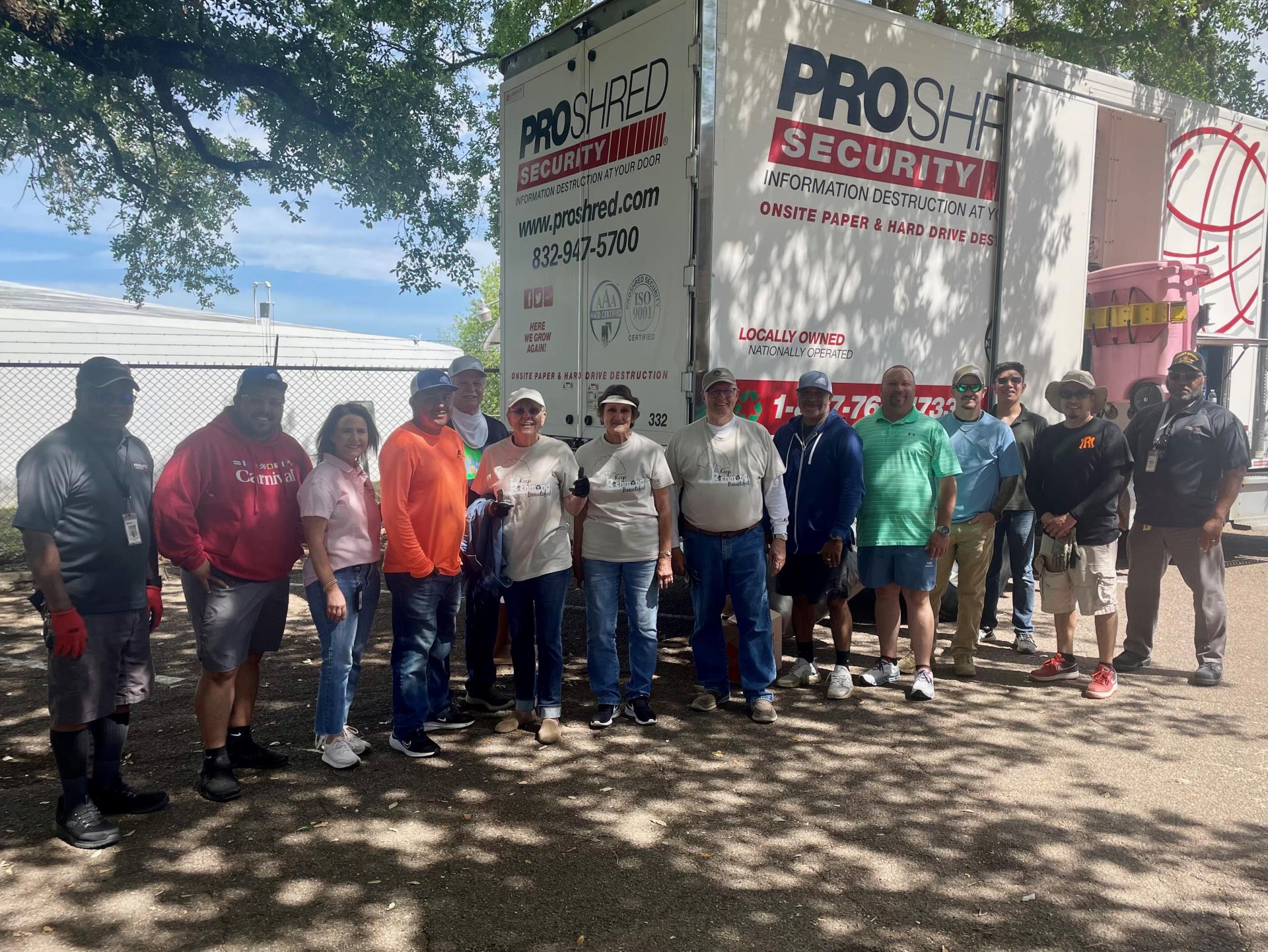 Group and volunteers for KRB & City Shred event