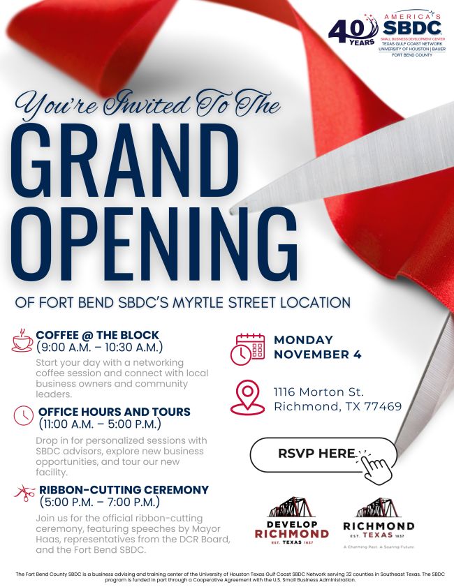 Grand Opening Myrtle Offices -Nov. 4th- SBDC Flyer